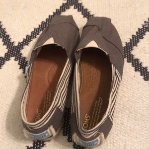 Toms Gray Nautical Stripe Shoes